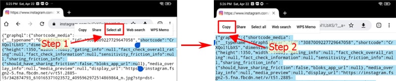 How to copy source code on Android