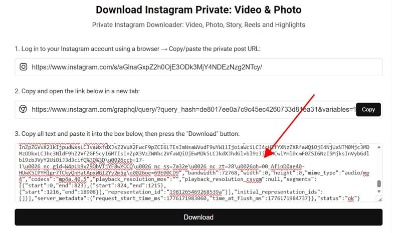 Paste all the source code into Snapclip